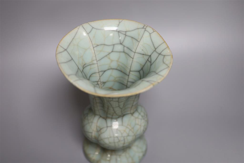 A Chinese Ru type petal lobed vase, height 22cm
